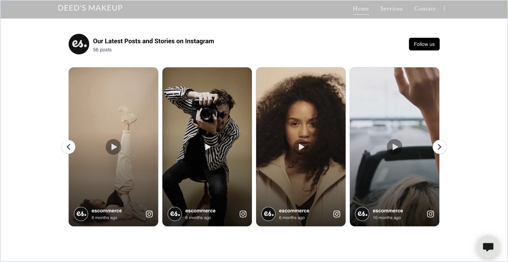 GoDaddyに表示されたInstagramウィジェット