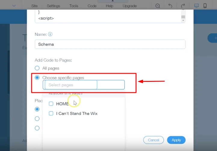 Choosing a page