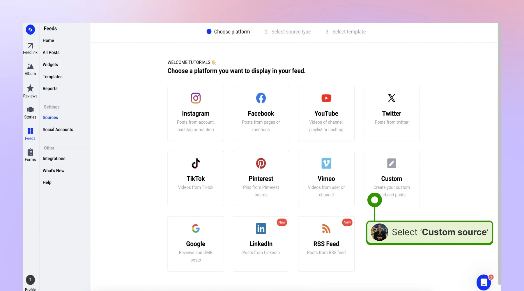 Create a custom source