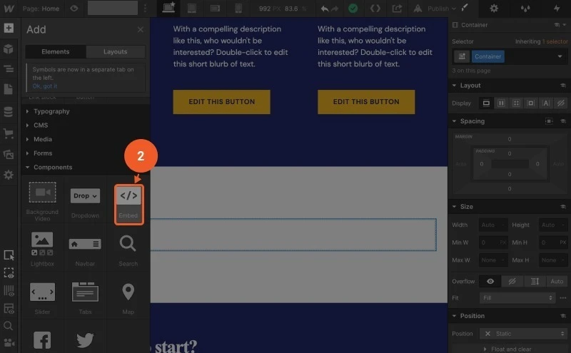 Adding a section