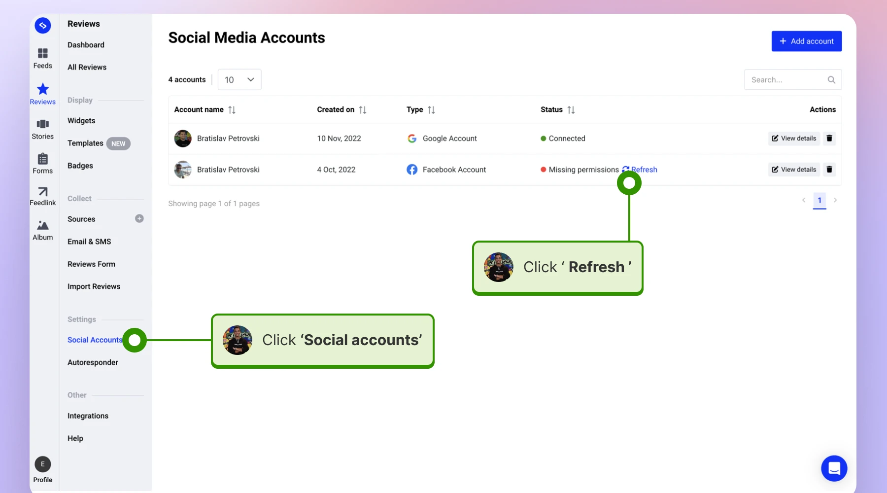 Refresh your missing permissions
