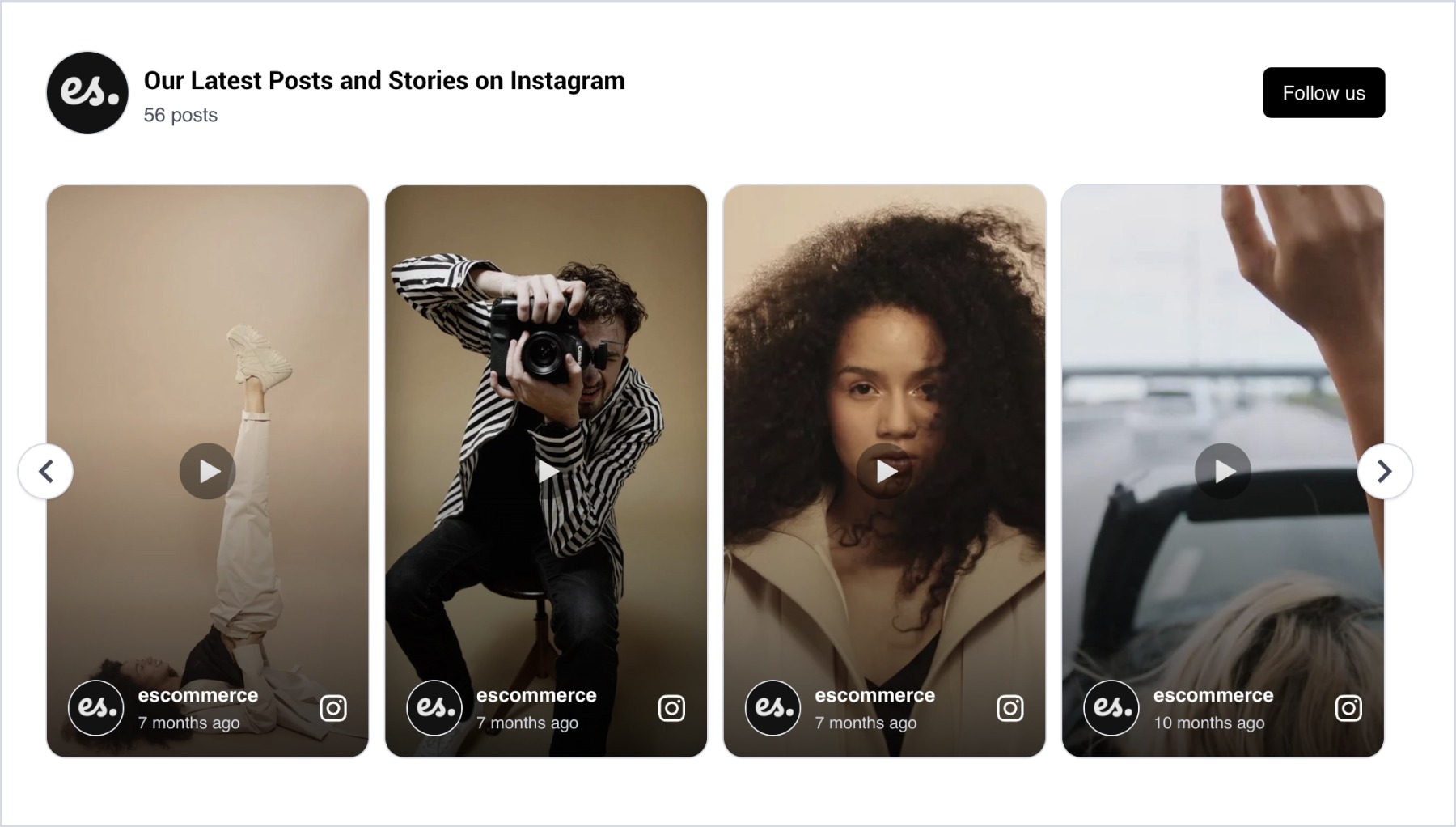 BubbleのWebサイトに表示されたInstagramウィジェット