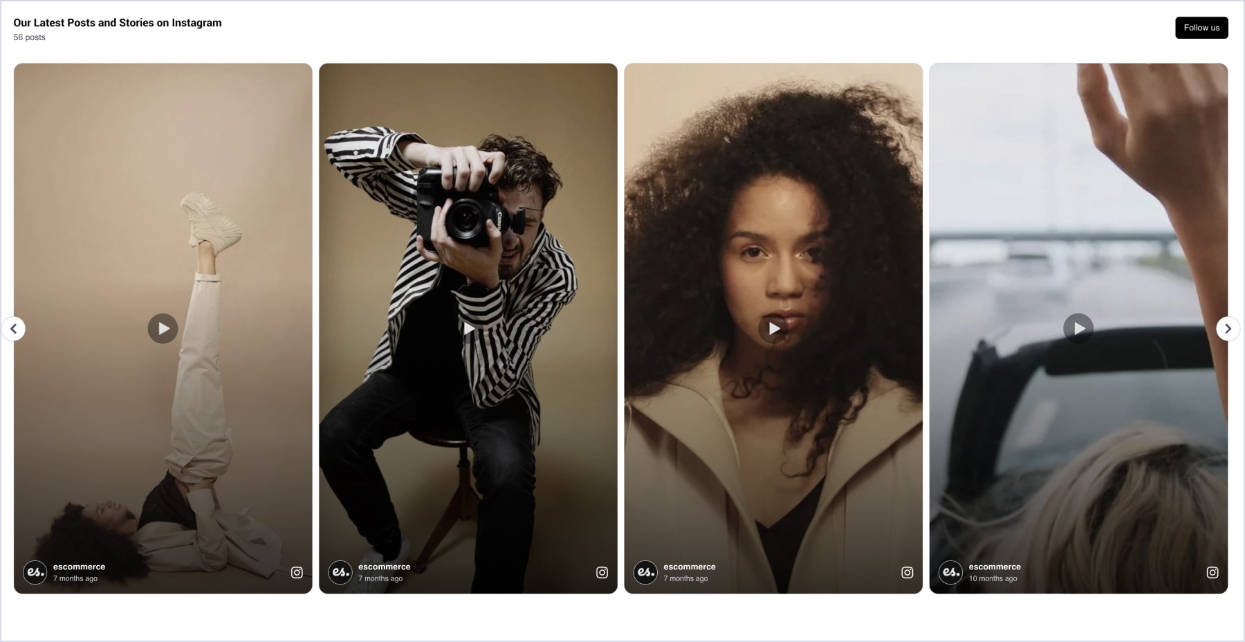 Landingiに埋め込まれたInstagramウィジェット