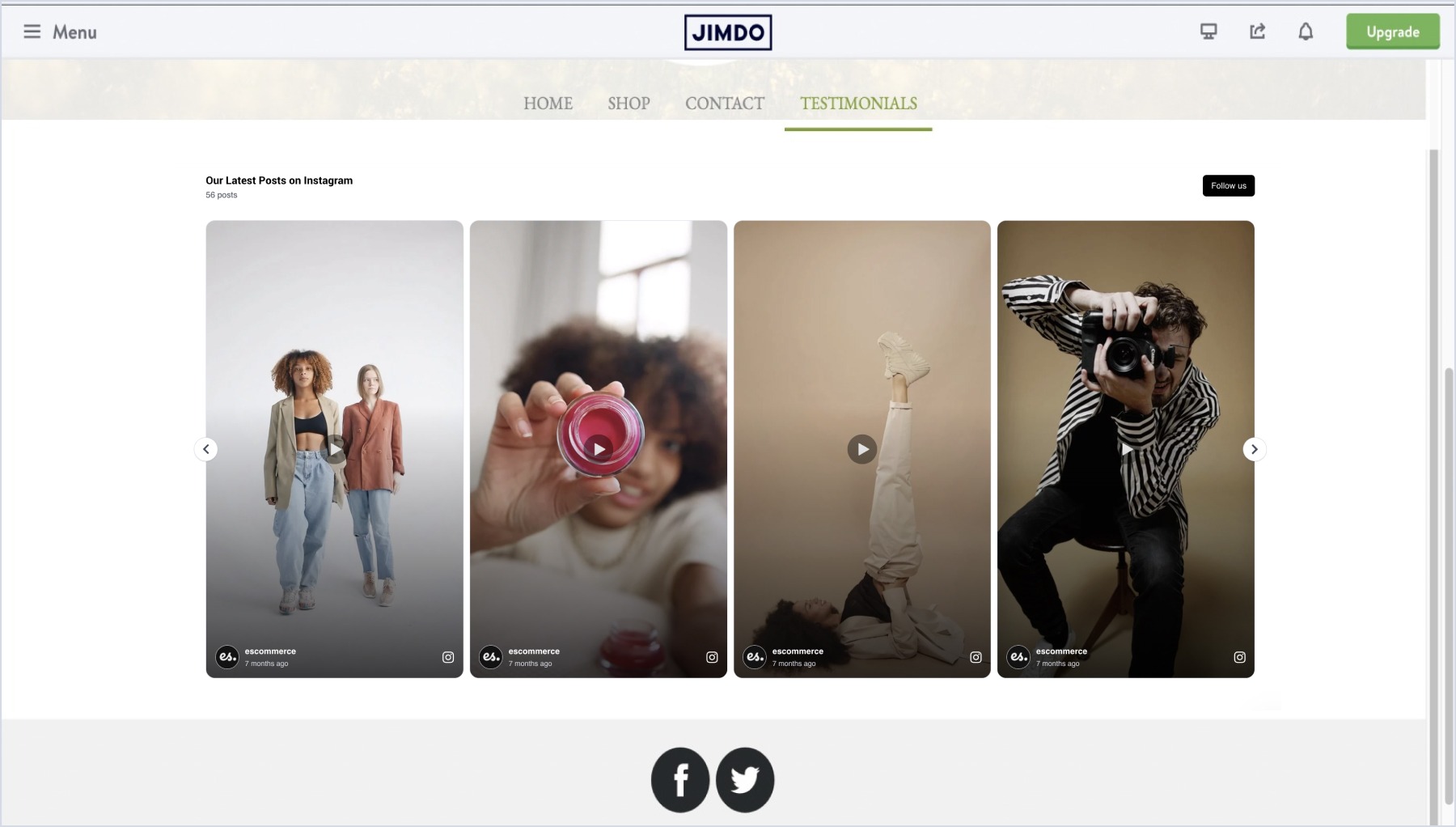 Jimdoに埋め込まれたInstagramウィジェット