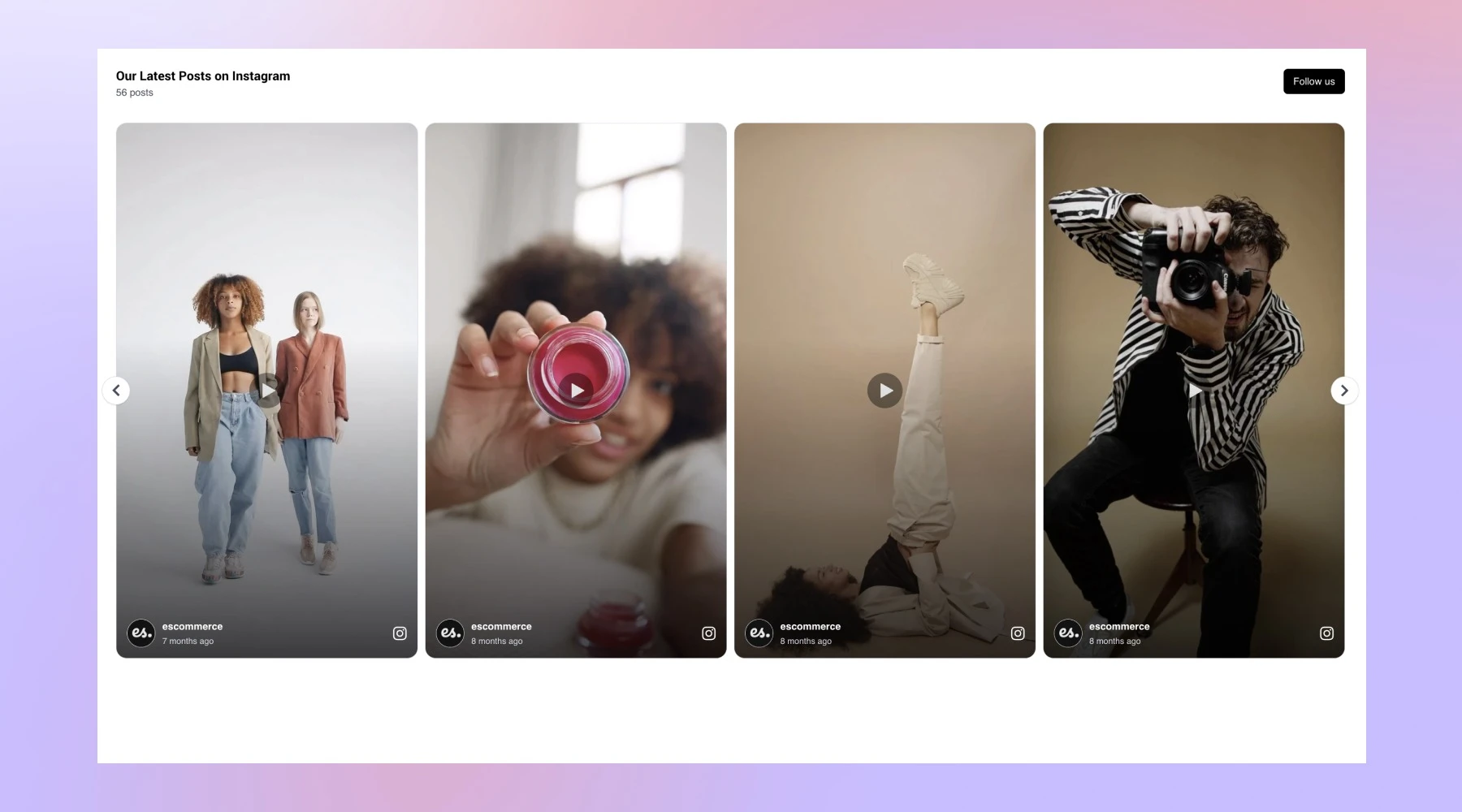 Preview of the link with Instagram posts