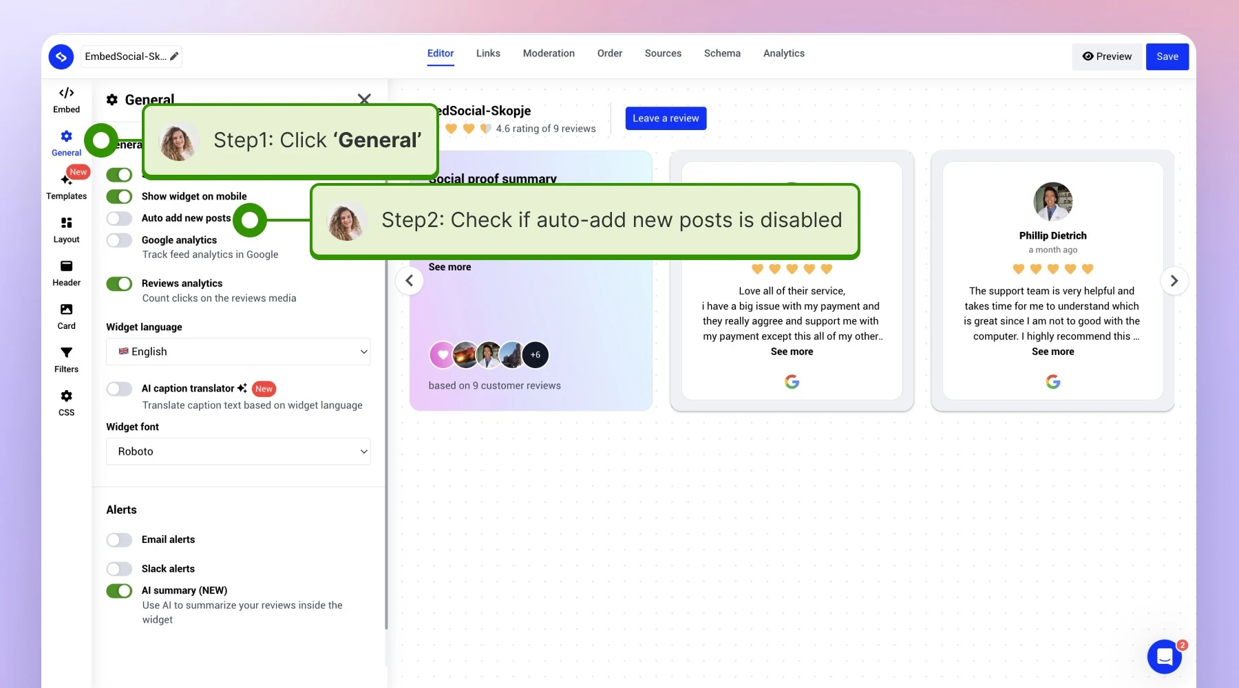 Navigating to the general settings and checking if the auto add new posts is disabled