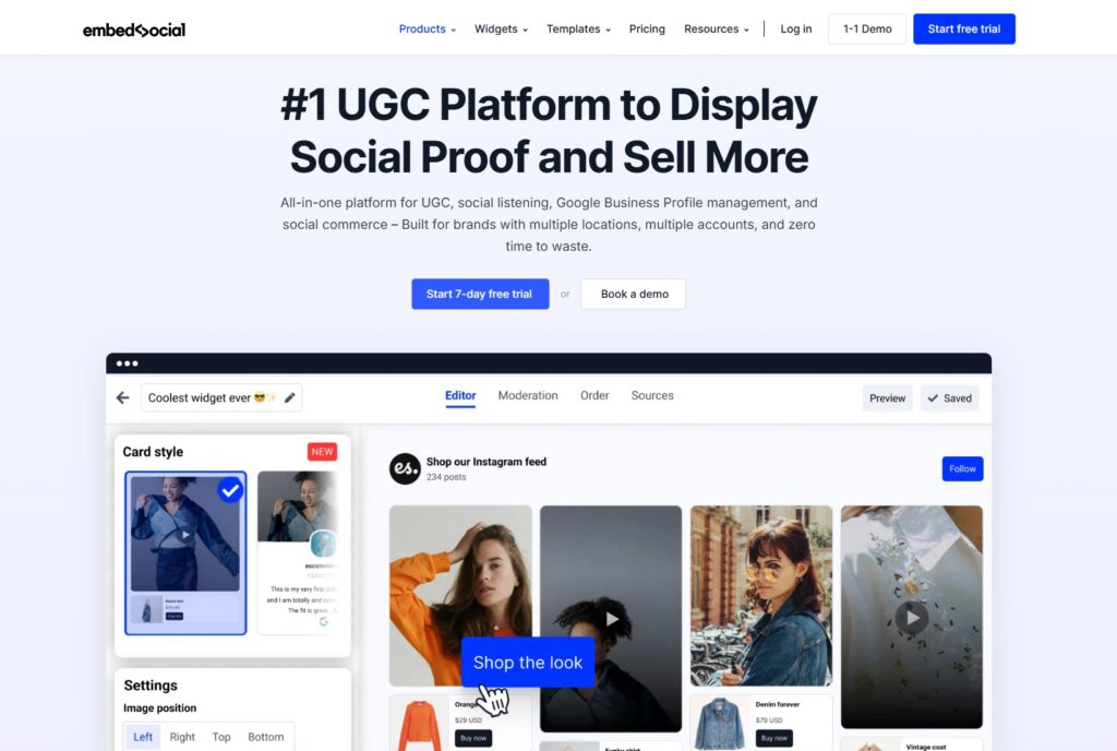 embedsocial landing page