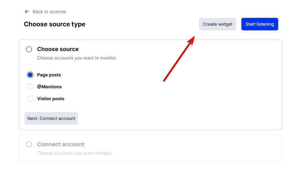 selecting facebook source in embedsocial