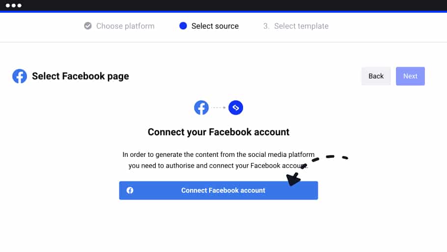 Connect with Facebook to generated Facebook reviews