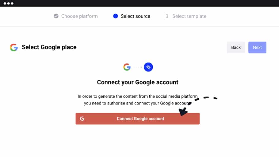 Connect Google page account