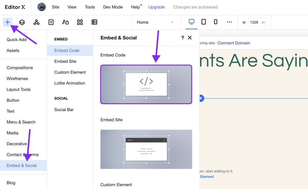 Embed Google reviews in Wix editor