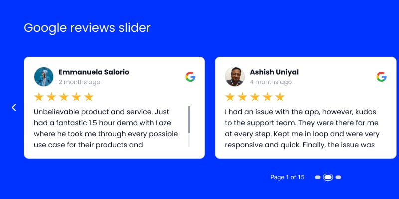 google reviews slider