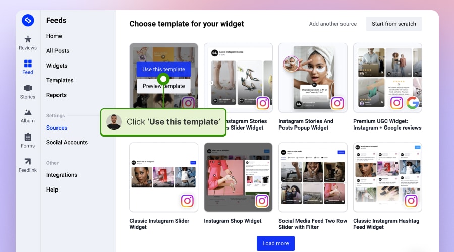 Select Instagram widget template