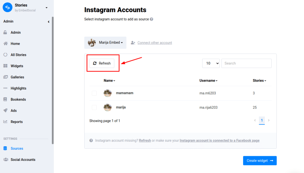 add instagram in embedsocial