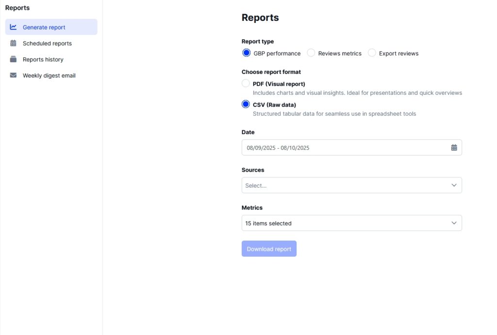 embedsocial gbp reports section