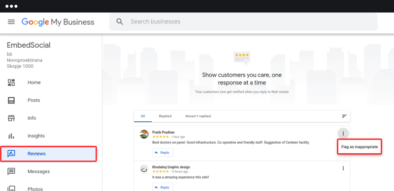 report Google review or flag as inappropriate