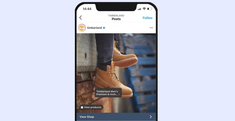 shoppable Instagram feed