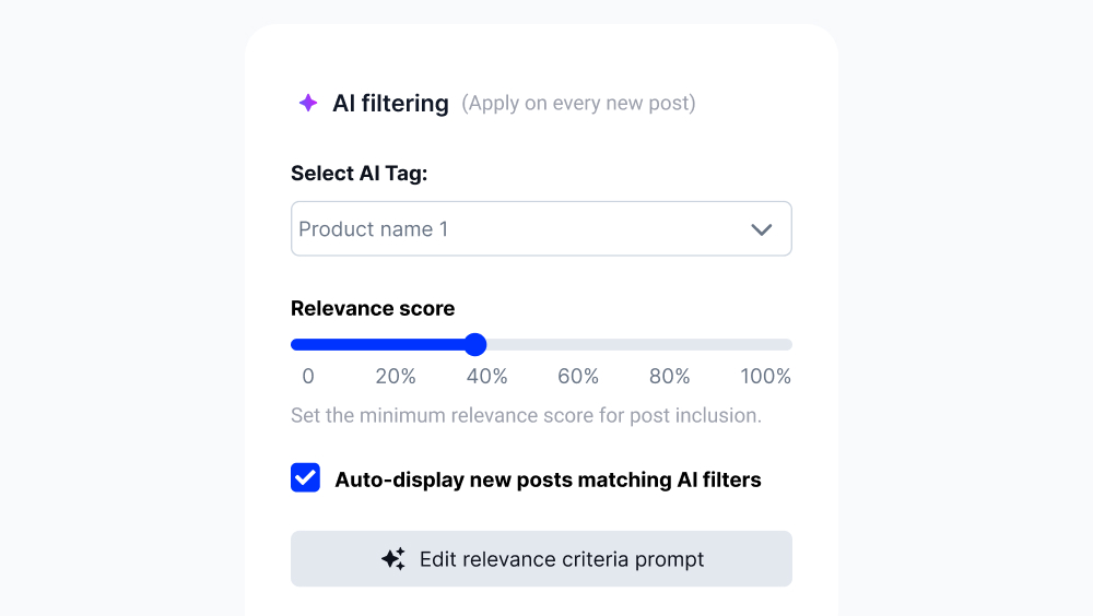 Automatic filtering of Instagram feed with AI