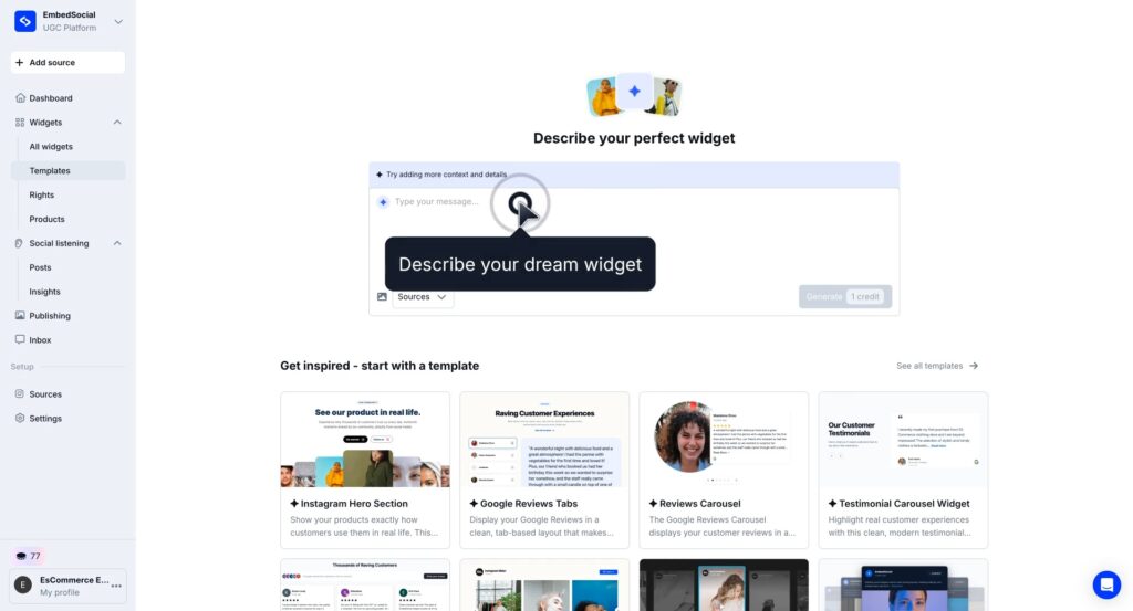 defining ai widget in embedsocial