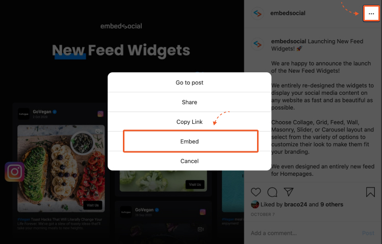 instagram embed for free