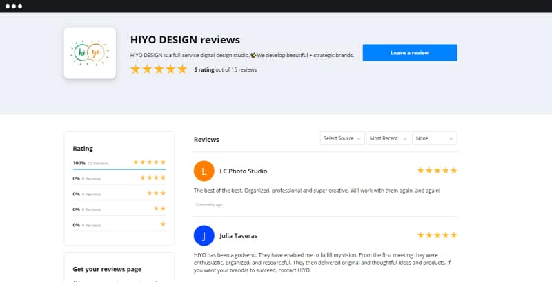 review button web page