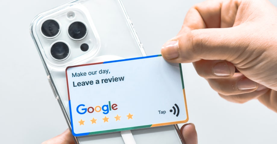 example of a google reviews nfc card