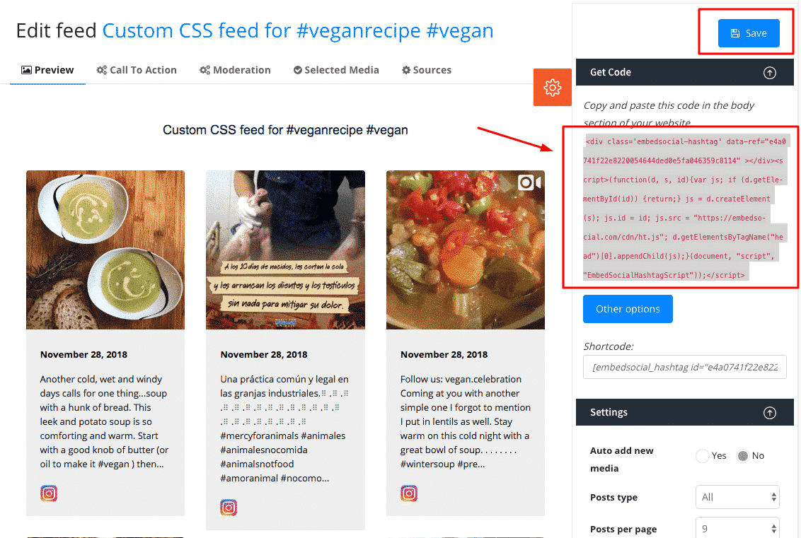 instagram embeddable code