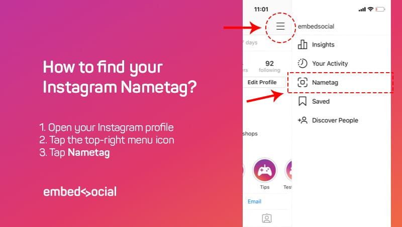 find instagram nametag