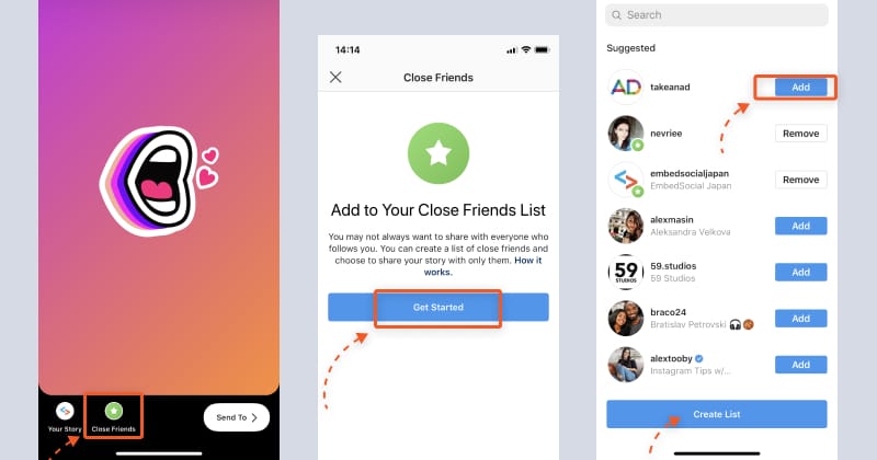 create close friends on instagram