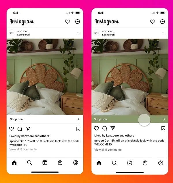 Instagram ads with promo code example