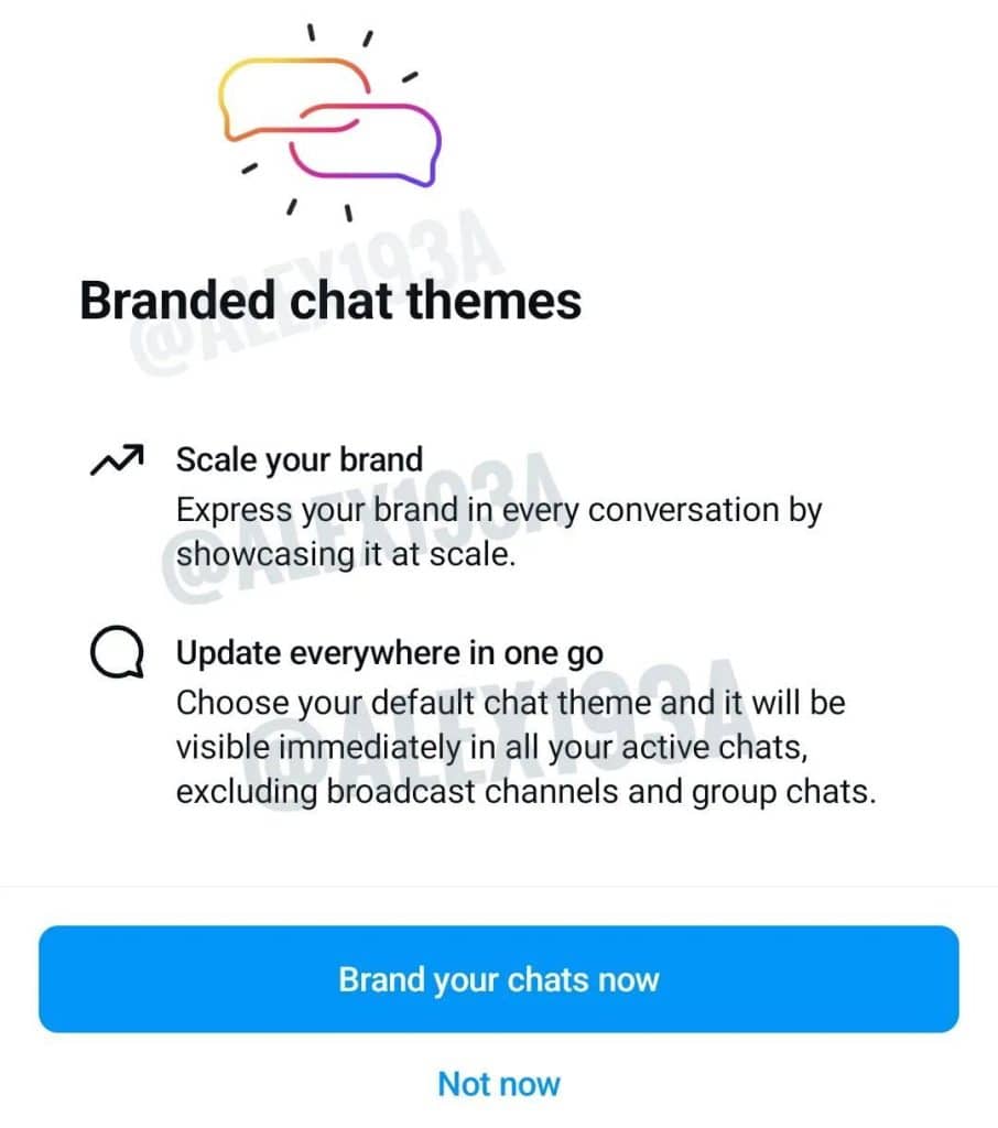 Instagram chat branded themes