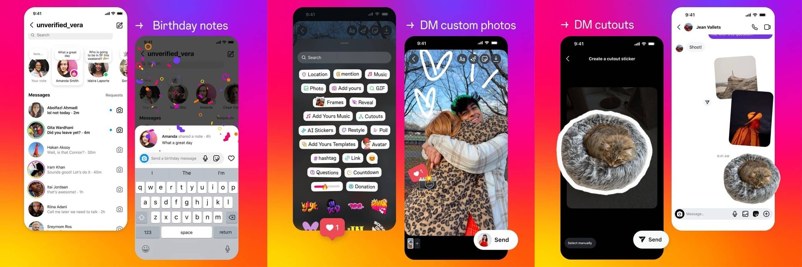 Instagram chat notes