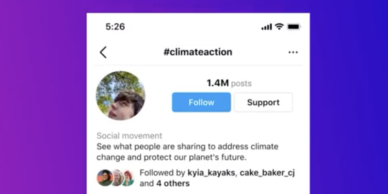 new instagram hashtag page