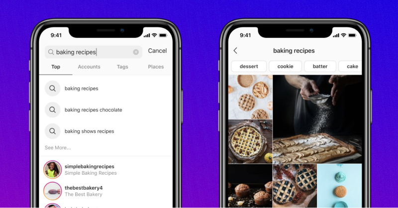 keyword search feature on instagram