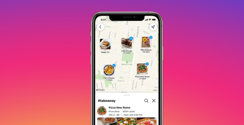 Funcionalidade de pesquisa de mapas do Instagram