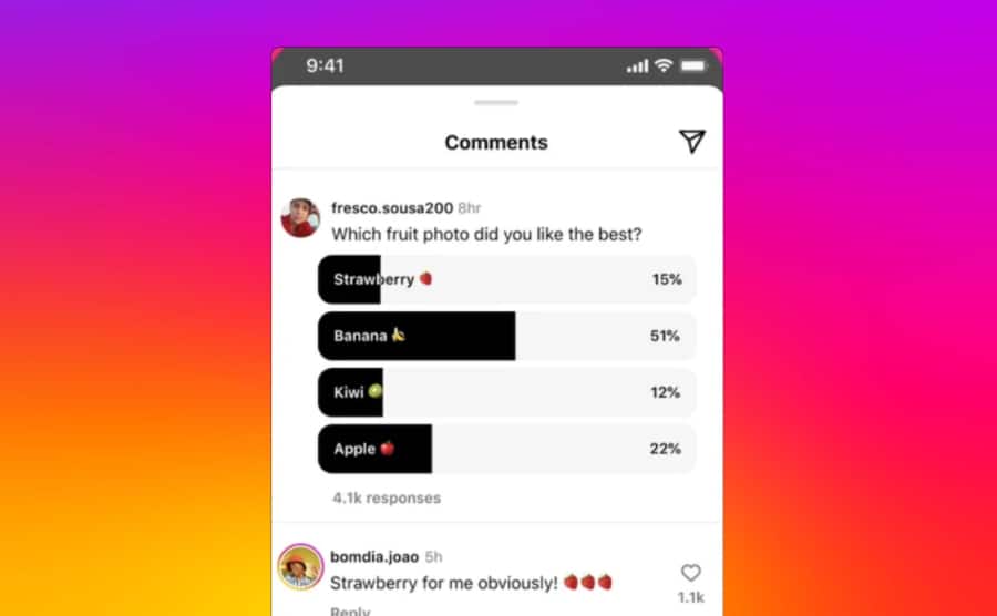 Instagram testing polls in comments