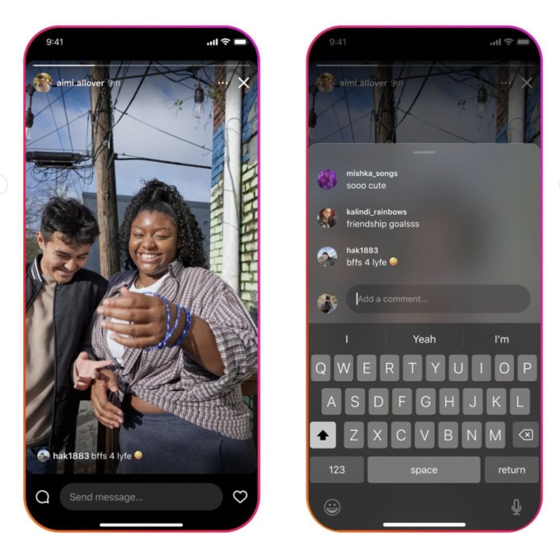 Comments in Instagram stories