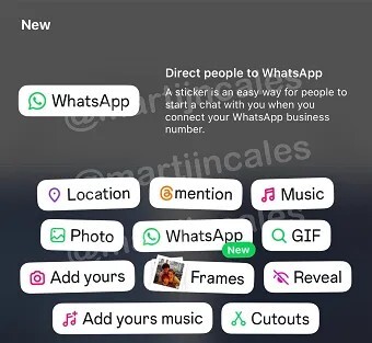 WhatsApp sticker instagram