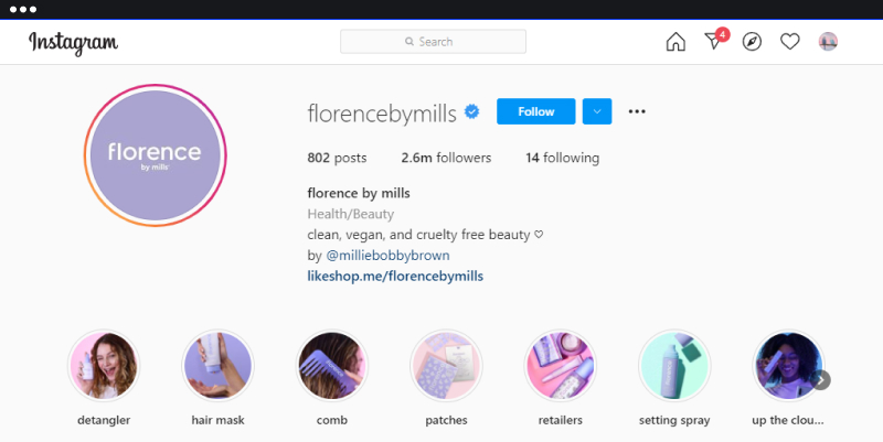 florence by mills Các biểu tượng trang bìa trên instagram