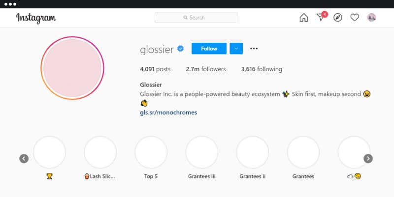 glossier instagram