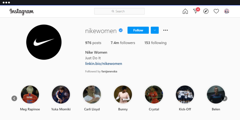 ícones de capa do Instagram da nike