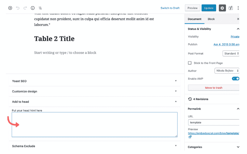 header code wordpress