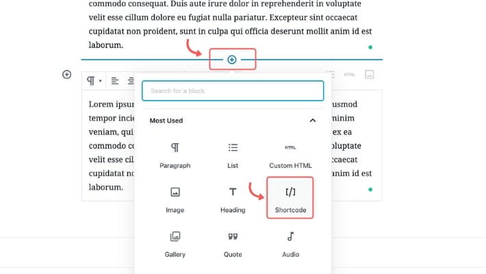 embed wordpress shortcode