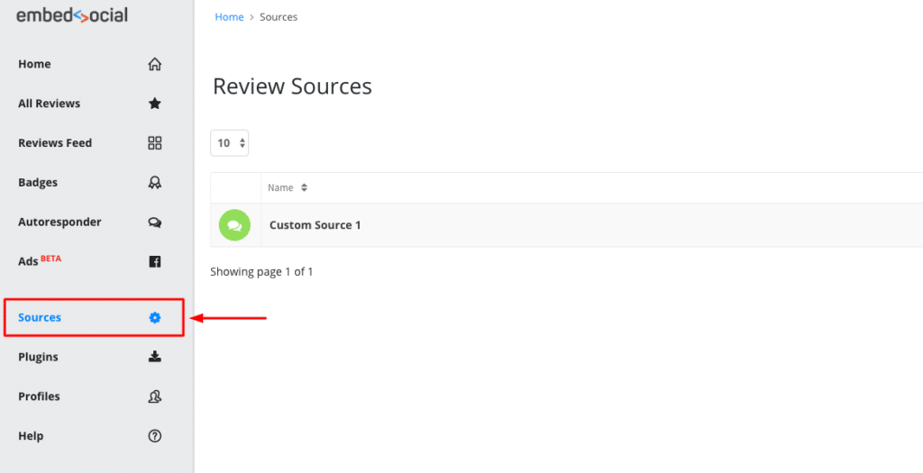 EmbedSocial sources