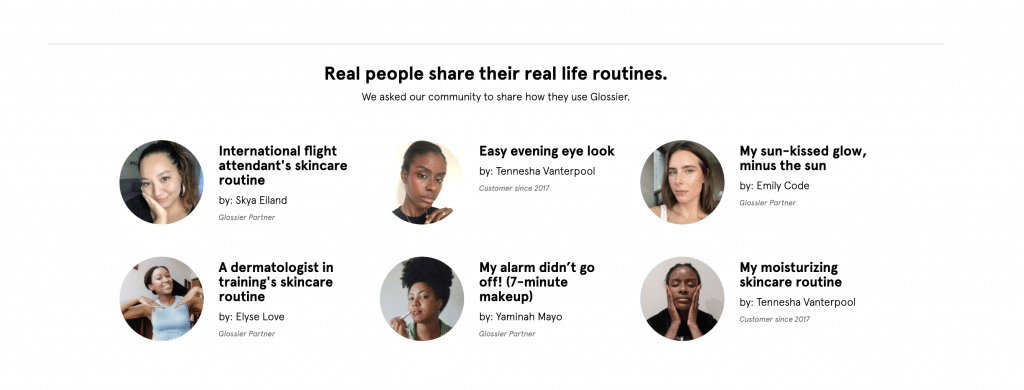 glossier user-generated content