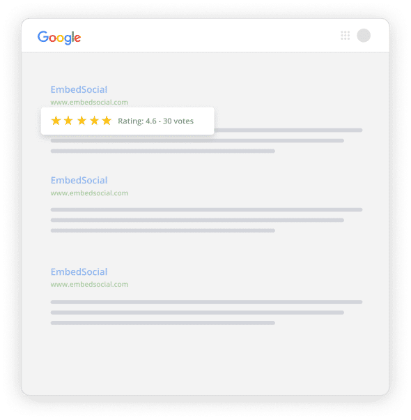 reviews stars in google search