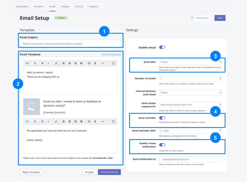 Customize Reviews Request Email In Shopify Embedsocial