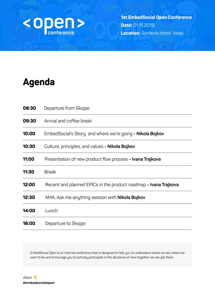 open conference agenda