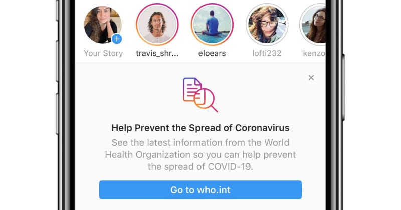 instagram alerts corona virus