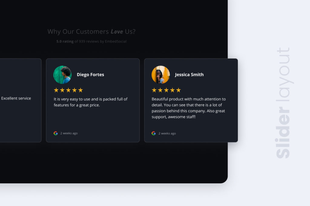 slider testimonials widget